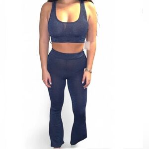 NWOT Superdown sparkly flare pants set